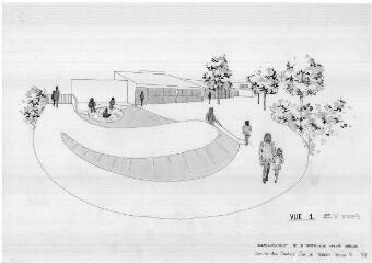 1 vue - Lié à 1875 W 2 - Esquisse en noir et blanc n° EV_0009, réaménagement de la maternelle Henri-Wallon. (ouvre la visionneuse)