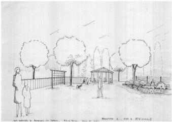 1 vue - Lié à 1875 W 3 - Esquisse en noir et blanc n° EV_0048 de l\'école maternelle des Cloteaux (Bréquigny), solution 1, vue n° 1. (ouvre la visionneuse)