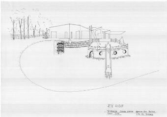1 vue - Lié à 1875 W 5 - Esquisse en noir et blanc n° EV_0137 de la maternelle Jules-Isaac, cour sud, n°1. (ouvre la visionneuse)