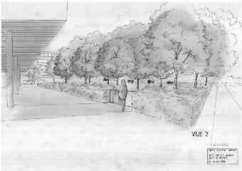 1 vue - Lié à 1875 W 19 - Esquisse en noir et blanc n° EV_0354 du foyer Raymond-Thomas, vue n° 2. (ouvre la visionneuse)