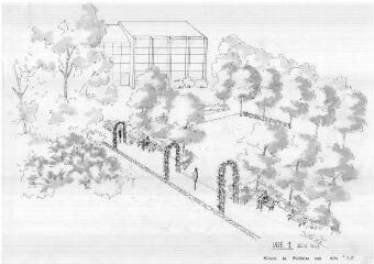 1 vue - Lié à 1875 W 54 - Esquisse en noir et blanc n° EV_1141 de la maison de retraite Sud, vue n° 1. (ouvre la visionneuse)