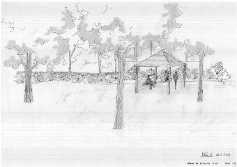 1 vue - Lié à 1875 W 54 - Esquisse en noir et blanc n° EV_1141 de la maison de retraite Sud, vue n° 6. (ouvre la visionneuse)
