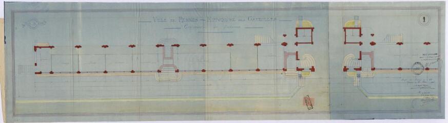 1 vue - Plan en couleurs des Gayeulles, hippodrome, construction de tribunes. (ouvre la visionneuse)