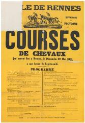 1 vue - 3F42 - Courses de chevaux qui auront lieu à Rennes le dimanche 29 mai 1881 (ouvre la visionneuse)