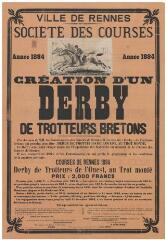 1 vue - 3F42 - Société des courses. Création d\'un derby de trotteurs bretons (ouvre la visionneuse)