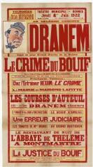 1 vue - Lié à 3 R 106 - Tournées Oscar Dufrenne. Théâtre municipal. Rennes. Jeudi 1er juin 1922 (...) Le crime du Bouif, pièce en 4 actes et 9 tableaux (ouvre la visionneuse)