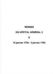 100 vues  - Hôpital général, sépultures (14/01/1754 - 03/01/1793). (ouvre la visionneuse)
