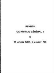 10 vues  - Hôpital général, sépultures (14/01/1782 - 02/01/1783). (ouvre la visionneuse)