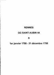10 vues  - Paroisse Saint-Aubin, sépultures (01/01/1788 - 31/12/1788). (ouvre la visionneuse)