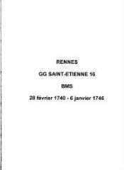380 vues  - Paroisse Saint-Etienne, baptêmes, mariages et sépultures (28/02/1740 - 06/01/1746). (ouvre la visionneuse)