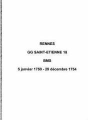 371 vues  - Paroisse Saint-Etienne, baptêmes, mariages et sépultures (05/01/1750 - 29/12/1754). (ouvre la visionneuse)