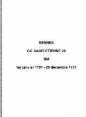 62 vues  - Paroisse Saint-Etienne, baptêmes et mariages (01/01/1791 - 28/12/1791). (ouvre la visionneuse)