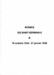 188 vues  - Paroisse Saint-Germain, baptêmes (16/10/1634 - 21/01/1638). (ouvre la visionneuse)
