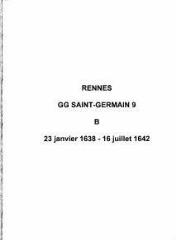287 vues  - Paroisse Saint-Germain, baptêmes (23/01/1638 - 16/07/1642). (ouvre la visionneuse)