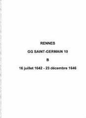 289 vues  - Paroisse Saint-Germain, baptêmes (16/07/1642 - 23/12/1646). (ouvre la visionneuse)