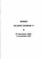 349 vues  - Paroisse Saint-Germain, baptêmes (27/12/1646 - 03/11/1651). (ouvre la visionneuse)