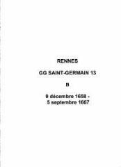 539 vues  - Paroisse Saint-Germain, baptêmes (09/12/1658 - 05/09/1667). (ouvre la visionneuse)