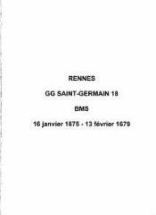 546 vues  - Paroisse Saint-Germain, baptêmes, mariages, sépultures (16/01/1675 - 13/02/1679). (ouvre la visionneuse)