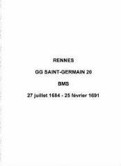 543 vues  - Paroisse Saint-Germain, baptêmes, mariages, sépultures (27/07/1684 - 25/02/1691). (ouvre la visionneuse)