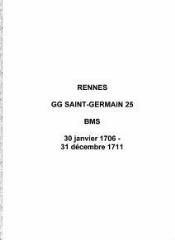 509 vues  - Paroisse Saint-Germain, baptêmes, mariages, sépultures (30/01/1706 - 31/12/1711). (ouvre la visionneuse)