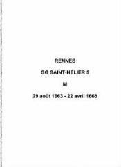 37 vues  - Paroisse Saint-Hélier, mariages (29/08/1663 - 22/04/1668). (ouvre la visionneuse)