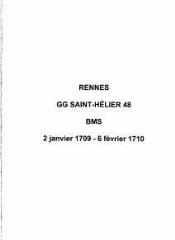 24 vues  - Paroisse Saint-Hélier, baptêmes, mariages et sépultures (02/01/1709 - 06/02/1710). (ouvre la visionneuse)