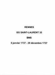 18 vues  - Paroisse Saint-Laurent, baptêmes, mariages et sépultures (05/01/1737 - 29/12/1737). (ouvre la visionneuse)