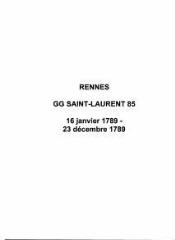 6 vues  - Paroisse Saint-Laurent, sépultures (16/01/1789 - 23/12/1789). (ouvre la visionneuse)