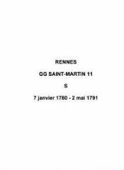 45 vues  - Paroisse Saint-Martin, sépultures (07/01/1780 - 02/05/1791). (ouvre la visionneuse)