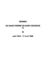 127 vues  - Paroisse Saint-Pierre en Saint-Georges, mariages (08/1624 - 17/04/1668). (ouvre la visionneuse)