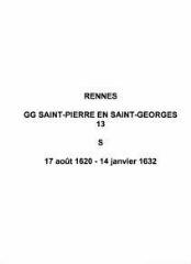 27 vues  - Paroisse Saint-Pierre en Saint-Georges, sépultures (17/08/1620 - 14/01/1632). (ouvre la visionneuse)