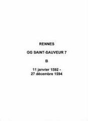 93 vues  - Paroisse Saint-Sauveur, baptêmes (11/01/1592 - 27/12/1594). (ouvre la visionneuse)