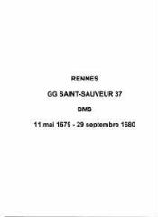62 vues  - Paroisse Saint-Sauveur, baptêmes, mariages et sépultures (11/05/1679 - 29/09/1680). (ouvre la visionneuse)