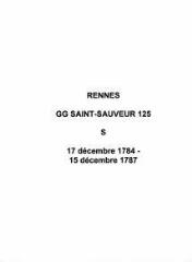 10 vues  - Paroisse Saint-Sauveur, sépultures (17/12/1784 - 15/12/1787). (ouvre la visionneuse)