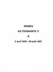 281 vues  - Paroisse Toussaints, baptêmes (02/04/1653 - 29/08/1657). (ouvre la visionneuse)