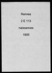 270 vues  dont 1 indexée - Registre des naissances (1905). (ouvre la visionneuse)