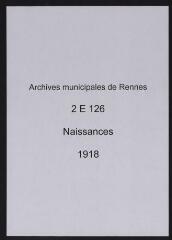 284 vues  dont 4 indexées - Registre des naissances (1918). (ouvre la visionneuse)