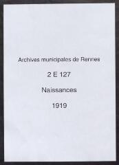 305 vues  dont 2 indexées - Registre des naissances (1919). (ouvre la visionneuse)