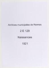346 vues  dont 22 indexées - Registre des naissances (1921). (ouvre la visionneuse)