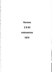 258 vues  dont 229 indexées - Registre des naissances (1875). (ouvre la visionneuse)