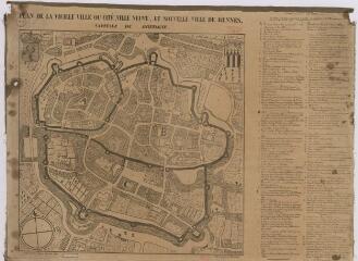 1 vue  - Plan de la vieille ville ou cité, ville neuve, et nouvelle ville de Rennes. (ouvre la visionneuse)