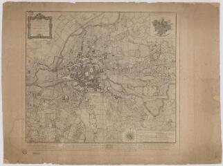 1 vue  - Plan de la ville de Rennes dédié à M. Caze Baron de la Bove observé par M. Cassini de Thury en 1782, levé par M. Forestier l\'ainé, gravé et réduit par Ollivault. (ouvre la visionneuse)