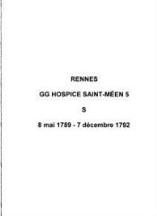 4 vues  - Hospice Saint-Méen, sépultures (08/05/1789 - 07/12/1792). (ouvre la visionneuse)