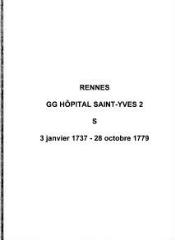 195 vues  - Hôpital Saint-Yves / Hôtel-Dieu, sépultures (03/01/1737 - 28/10/1779). (ouvre la visionneuse)