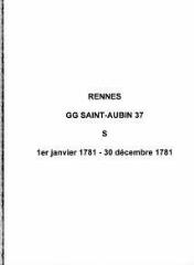 11 vues  - Paroisse Saint-Aubin, sépultures (01/01/1781 - 30/12/1781). (ouvre la visionneuse)