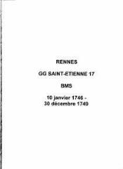264 vues  - Paroisse Saint-Etienne, baptêmes, mariages et sépultures (10/01/1746 - 30/12/1749). (ouvre la visionneuse)