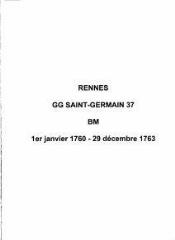255 vues  - Paroisse Saint-Germain, baptêmes, mariages (01/01/1760 - 29/12/1763). (ouvre la visionneuse)