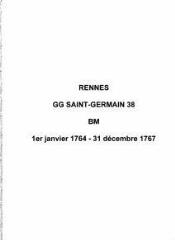 256 vues  - Paroisse Saint-Germain, baptêmes, mariages (01/01/1764 - 31/12/1767). (ouvre la visionneuse)