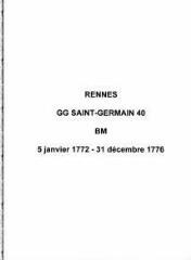 287 vues  - Paroisse Saint-Germain, baptêmes, mariages (05/01/1772 - 31/12/1776). (ouvre la visionneuse)