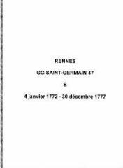 141 vues  - Paroisse Saint-Germain, sépultures (04/01/1772 - 30/12/1777). (ouvre la visionneuse)